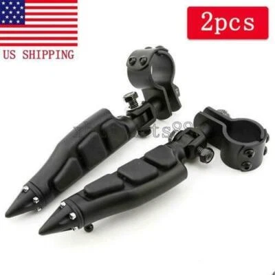 Black Highway Foot Pegs Mount Clamps for Kawasaki Classic Voyager Vaquero 1700 - Изображение 1 из 4