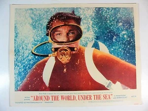 ORIGINAL 1966 AROUND THE WORLD UNDER THE SEA MOVIE THEATER LOBBY CARD - Picture 1 of 1