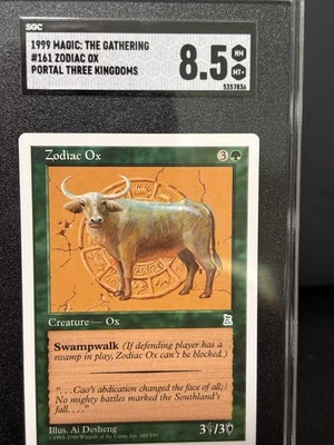 Portal Three Kingdoms Zodiac Ox rare SGC 8.5 Magic MTG P3K #161 - Image 1 of 2