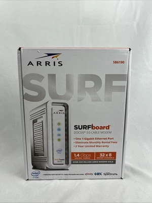 ARRIS SURFboard SB6190 DOCSIS 3.0 32 x 8 Gigabit Cable Modem White - Image 1 of 3
