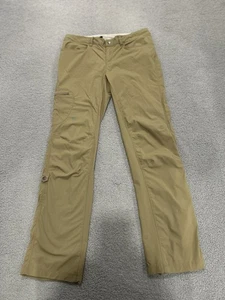 Patagonia Rock Craft Pants Womens 10 Khaki Nylon Stretch Outdoor Hike Roll Tab - Picture 1 of 12