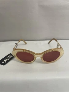 Jean Paul Gaultier Sunglasses 56-7201 Translucent Honey Gold Oval NEW - Picture 1 of 13