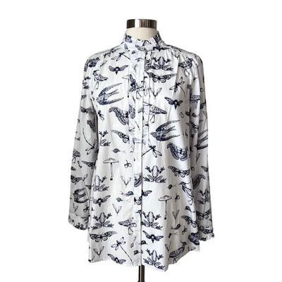 Туника Joules Kristin лесные птицы лягушки стрекоза пчелы печать с оборками рубашка 10 - Изображение 1 из 4