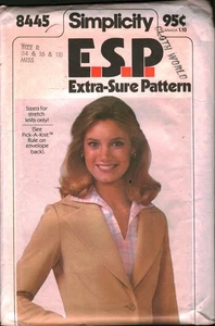 8445 Vintage Simplicity Sewing Pattern Misses 1980s Unlined Jacket Blazer 14-18 - Picture 1 of 2