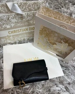 Dior 4 strand Key Case Women s Dior Goatskin Key Case Black Leather Key Case - Picture 1 of 13