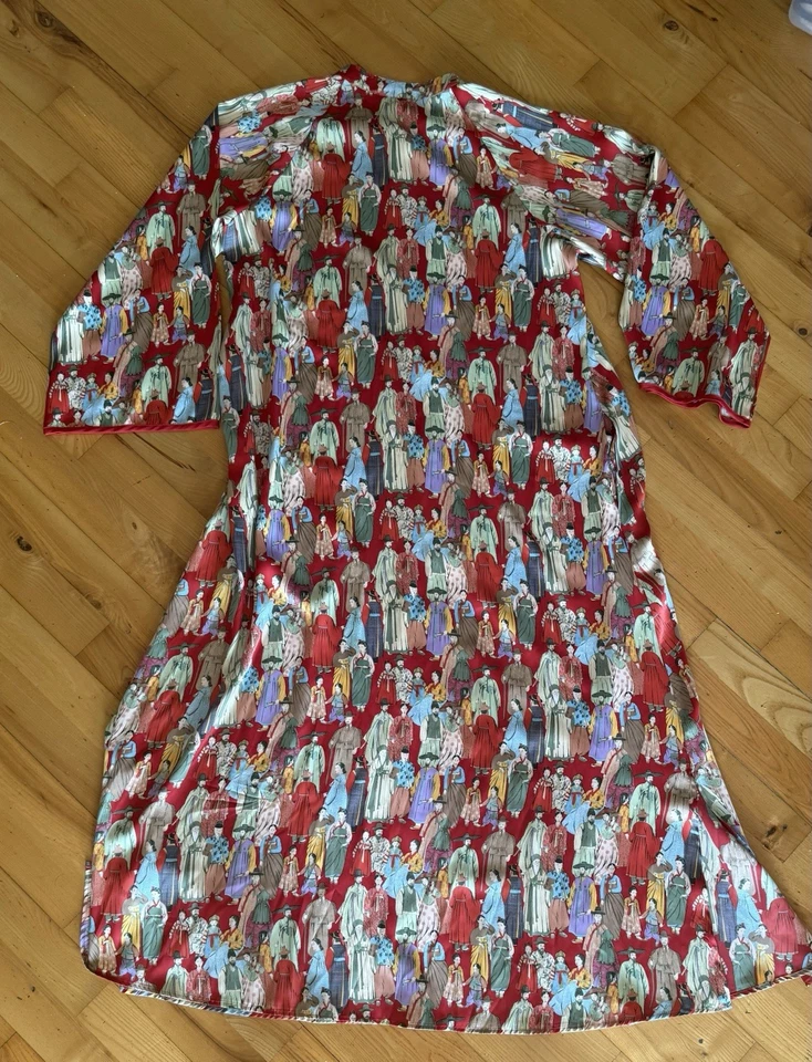 Natori Size Large Dynasty Caftan Mandarin Collar Asian Inspired Luxury Sleepwear - Image 1 of 4