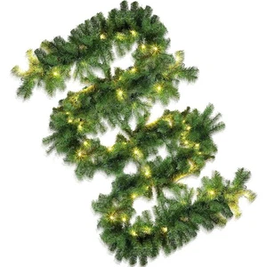 Guirnalda de Navidad Juinte 26 pies con 100 luces cálidas LED a pilas gruesas Ou - Imagen 1 de 1