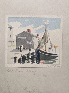 Cerveza Doris Riker Old Wharf acuarela 4 X 4,5" pintura firmada cerveza DR - Imagen 1 de 10