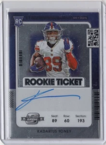 KADARIUS TONEY NFL Giants 2021 Panini Contenders Optic RC Auto #110 Card - Foto 1 di 2