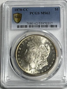 1878 CC Morgan Silver Dollar MS62 Beautiful Luster PCGS MS 62 Carson City Mint! - Bild 1 von 4