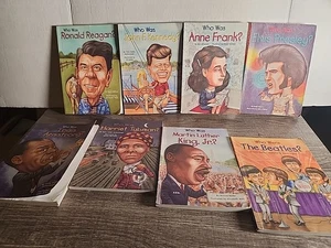 Who Was Kids Books X8-Reagan/JFK/Frank/Presley/Tubman/Armstrong/Beatles/King, Jr - Picture 1 of 18