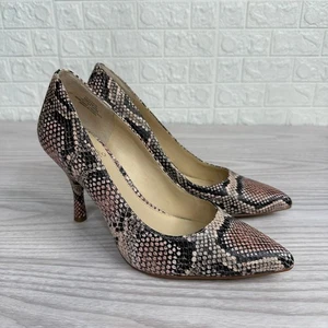 Zapatos de salón Vince Camuto Aparla WMNS 8M rosa negro piel de serpiente cuero aguja punta - Imagen 1 de 12