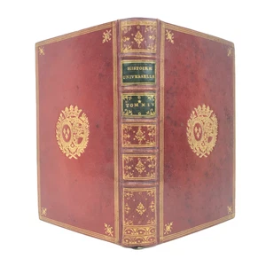 Maroquin aux Armes HISTOIRE UNIVERSELLE 1780 XVIIIe Collectif CARTES - Picture 1 of 12