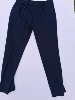 Traje Pantalón Polo Ralph Lauren 38 x 32 Azul Marino Plisado Doble Punto Foto 1 de 4