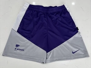 Kansas State Wildcats Nike Dri-Fit Practice Shorts Men's Medium Purple/Gray NWT - Picture 1 of 9