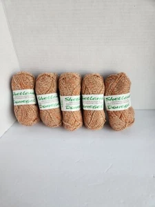 Vintage Shetland Donegal 100 % Wolle Schottland creme orange 5 Stück - Bild 1 von 4