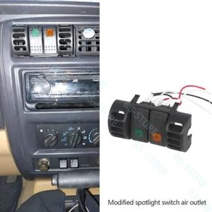 Car Air Vent Switch Panel with 2 Rocker Switches KJ71032 for Jeep Wrangler 1997+ - Picture 1 of 8