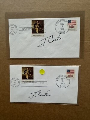 US 1977 Inauguration Cover +President Carter +2 Autographs +Authentic +2 Covers - Image 1 of 2