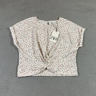 Zara White T Shirt Girls 11/12 Floral Cottagecore Coquette Summer Coastal - Image 1 of 4