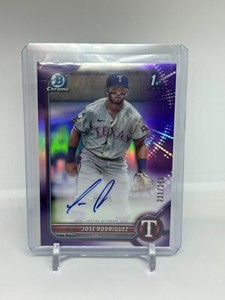 JOSE RODRIGUEZ 2022 Bowman Chrome Purple Refractor 231/250 AUTO RANGERS