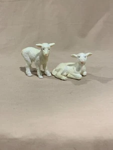 Schleich Lot of 2 Lambs 1995 Farm Animal Figures - Picture 1 of 4