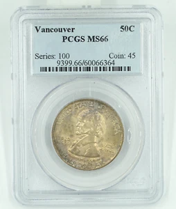1925 PCGS MS66 Vancouver Commemorative Half - Picture 1 of 3