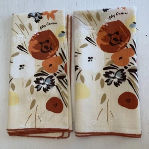 Oleg Cassini Napkins Set of 2 Vintage Floral Designer Cloth Reusable Napkins EUC - Picture 1 of 4