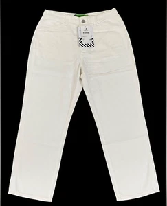 NWT Sandrine Rose x Free People White Crop Button Fly High Rise Cotton Jeans 27 - Picture 1 of 10
