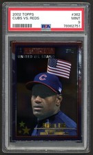 2002 TOPPS #362 SAMMY SOSA AMERICA UNITED WE STAND SPECIAL 9/11 CARD PSA 9 MINT