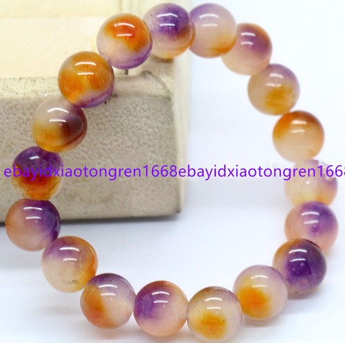 VALENTINO Bracciale elastico perline pietre preziose rotonde giada multicolore moda 10 mm 7 5 pollici