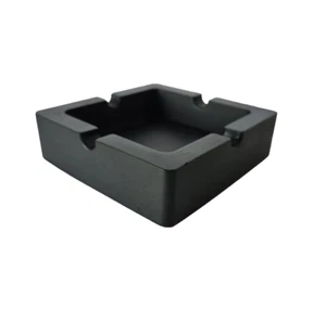 Black Ashtray Square 9cm x 9cm X 3cm Handmade Cast Resin with Stone Like Finish - Picture 1 of 7