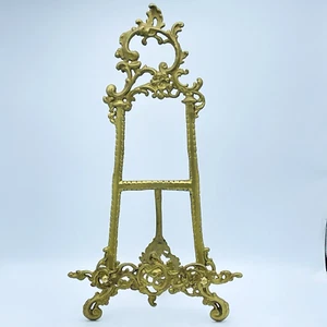 Caballete de latón grande 18 pulgadas Soporte para placa de libro con marco de fotos ornamentado vintage India - Imagen 1 de 16
