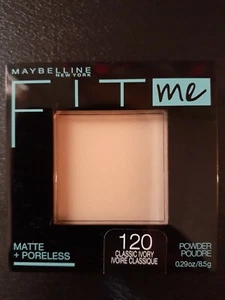 (1) Maybelline New York Fit Me Matte & Poreless 120 Classic Ivory Powder .29 oz - Picture 1 of 4