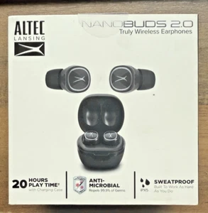NEW IN BOX ALTEC LANSING NANOBUDS 2.0 TRULY WIRELESS EARPHONES - BLACK - Photo 1 sur 3