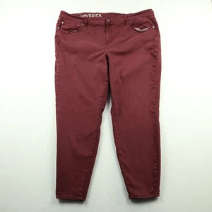 Lovesick Women's Size 24 w44 Burgundy Denim Super Stretch Skinny Jeans - Picture 1 of 11