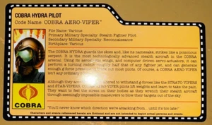 GI Joe Club 2016 JoeCon Convention Exclusive Hasbro Cobra Aero-Viper File Card - Picture 1 of 2