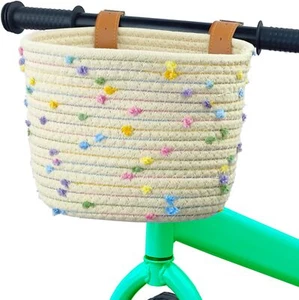Kids Bike Basket Woven With Sisal Rope for Balance Bikes - Picture 1 of 7
