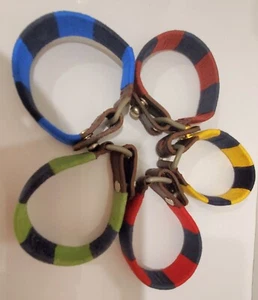 Juego de 5 pulseras UNISEX VARIEDAD DE COLORES flequillo azul ROJO color borgoña nuevo - Imagen 1 de 4