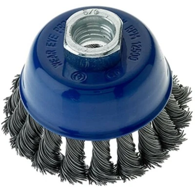 Paquete de 5 - Cepillo de taza de nudo de alambre de acero al carbono de 2-3/4′′ x 5/8′′-11 para amoladoras angulares Foto 1 de 4