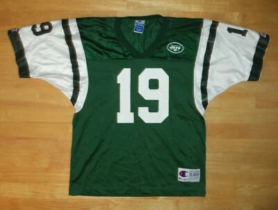 Camiseta Keyshawn Johnson New York Jets Champion verde e branca #19 Youth XL 18-20 - Imagem 1 de 4