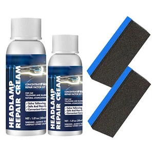30/50ml Car Headlight Restoration Polish Cream W/Sponge Fast Removes Yellow Haze - Picture 1 of 12