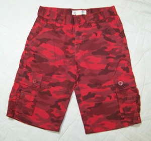 Boys Rustic Blue Cargo Shorts - Size 14 - Red Camo - Picture 1 of 7