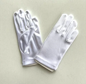 Child White Satin Gloves Kids (size 4-7) Weddings Princess Superhero 1 Pair - Picture 1 of 9