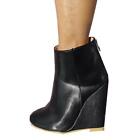Womens Ankle Booties Platfrom Wedge Heel Zip Pointy Toe Fashion Shoes Clubwear