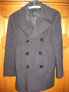 R@re WWII US Navy Pea Coat Enlisted Dark Blue Naval Clothing Factory Sz 36 VF+++ - Picture 1 of 12