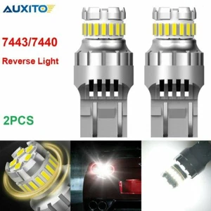 2x 7443 7440 LED White 6500K Reverse Turn signal DRL Parking Light Bulbs AUXITO - Picture 1 of 12