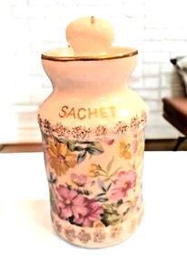 Botella Sobre Floral Numerada Vintage Flores Dorado Baño Tocador Decoración Japón - Imagen 1 de 9