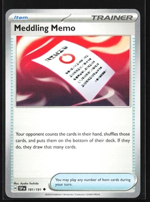 Meddling Memo 181/191 SV08: Surging Sparks Pokemon - Image 1 of 2