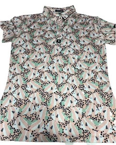 Bad Birdie Polo Youth Extra Large Short Sleeve Pink Angelfish All Over Print �� - Bild 1 von 10