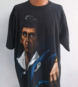 Vintage Scarface Clothing Co I Trust Me Tony Montana Artwork USA Y2K T Shirt 2XL - Picture 1 of 7
